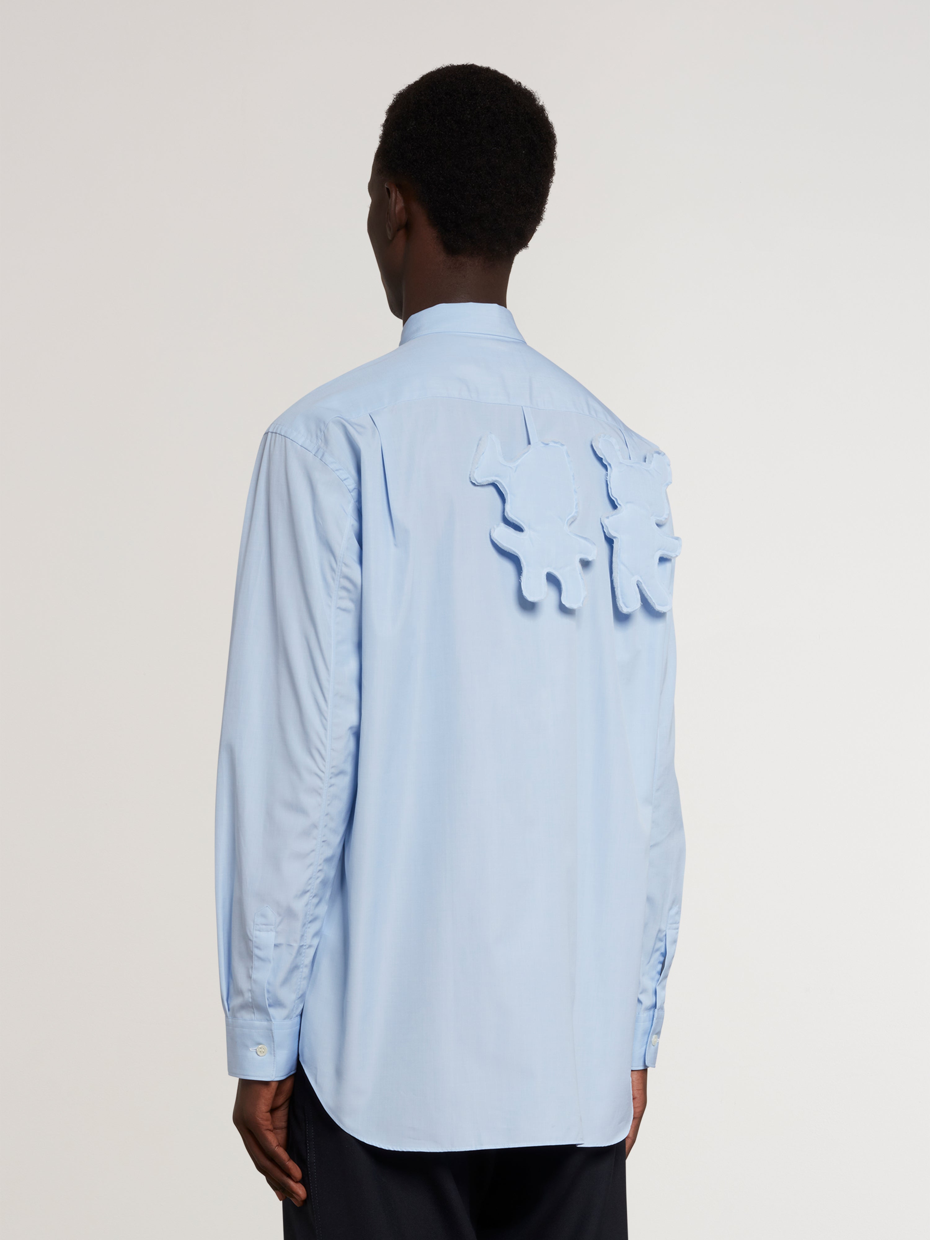 CDG Shirt - Cotton Poplin Plain Creature Shirt - (Blue)