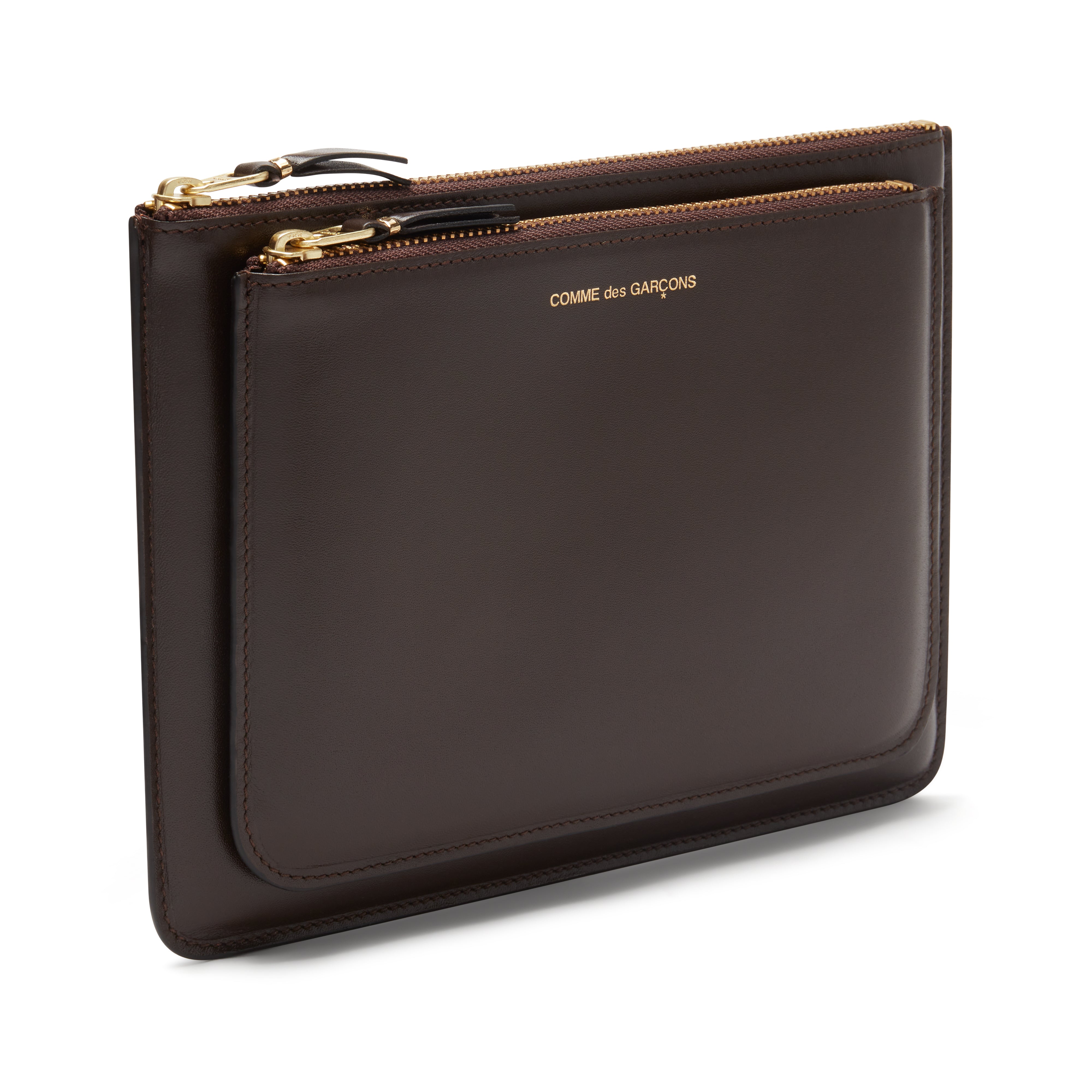 CDG Wallet: Outside Pocket Zip Pouch (Brown SA5100) | DSMNY E-SHOP