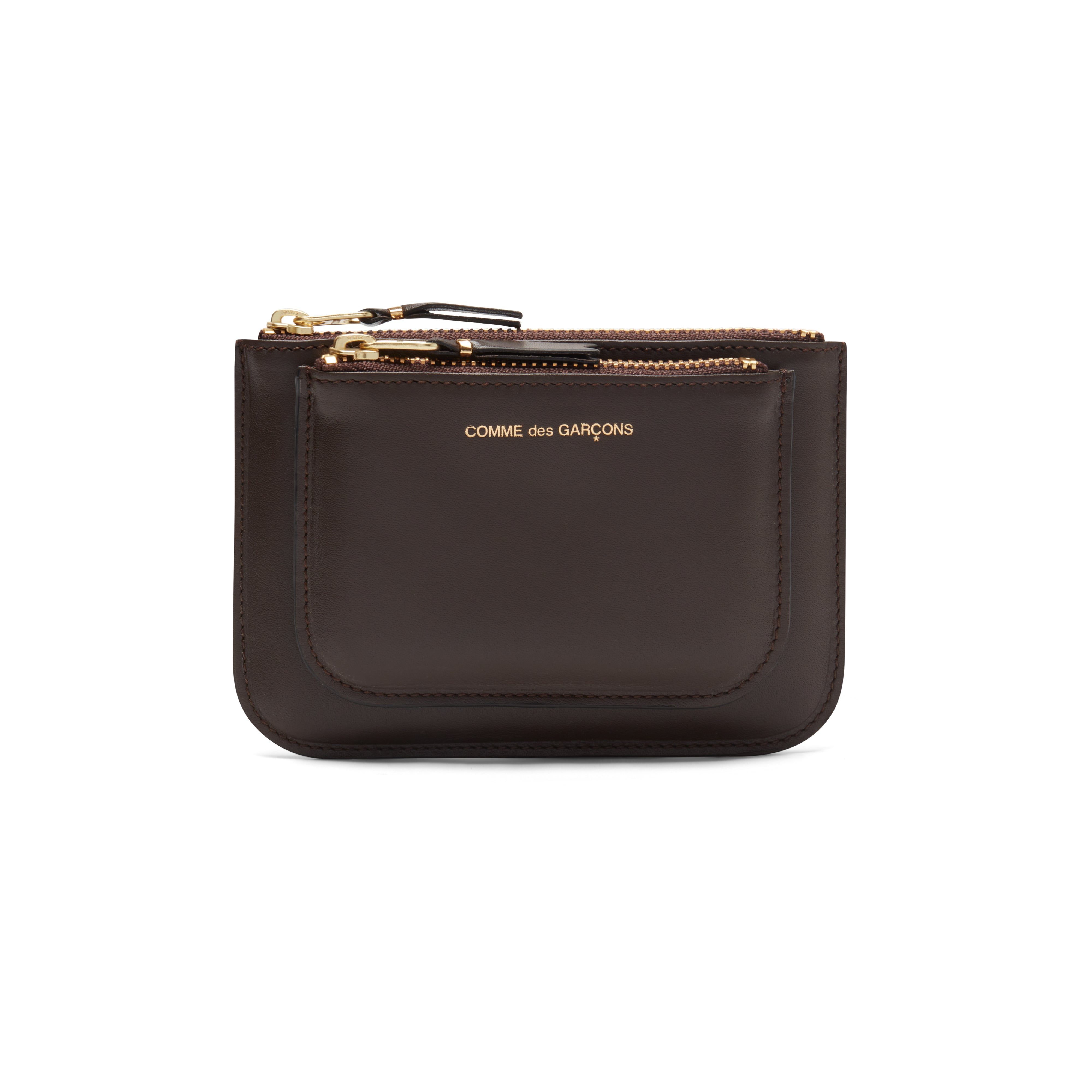 CDG Wallet: Outside Pocket Zip Pouch (Brown SA8100) | DSMNY E-SHOP