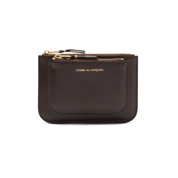 CDG Wallet - Outside Pocket Zip Pouch - (Brown SA8100)