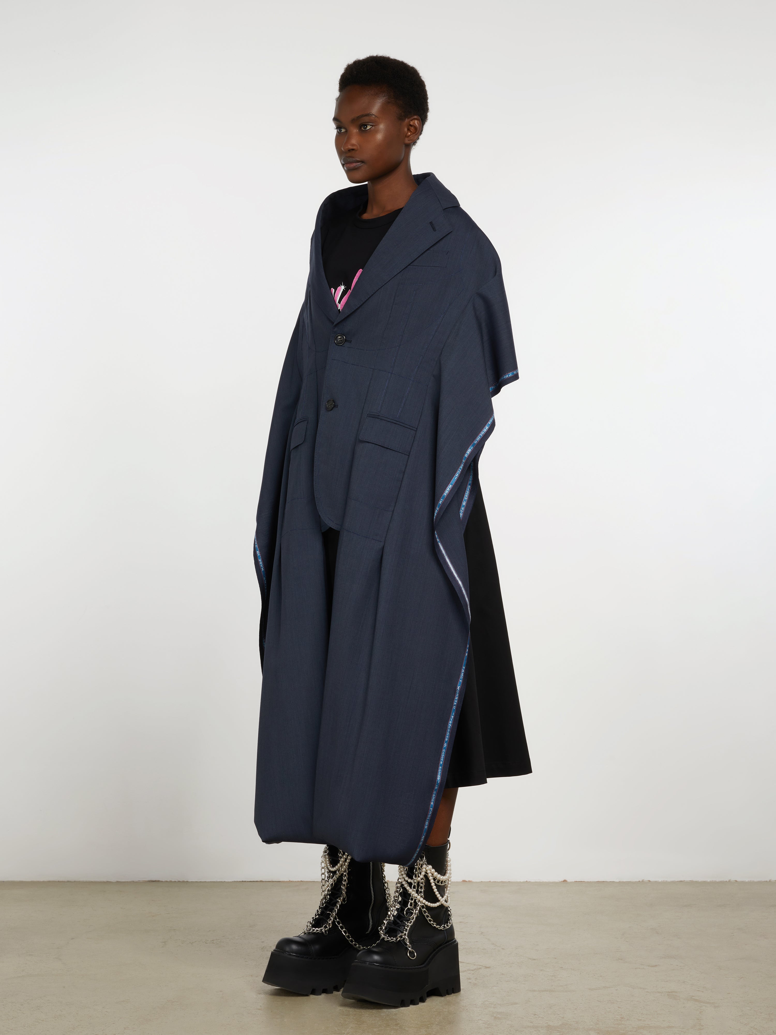 Junya Watanabe: Tropical Wool Long Jacket (Blue) | DSMNY E-SHOP
