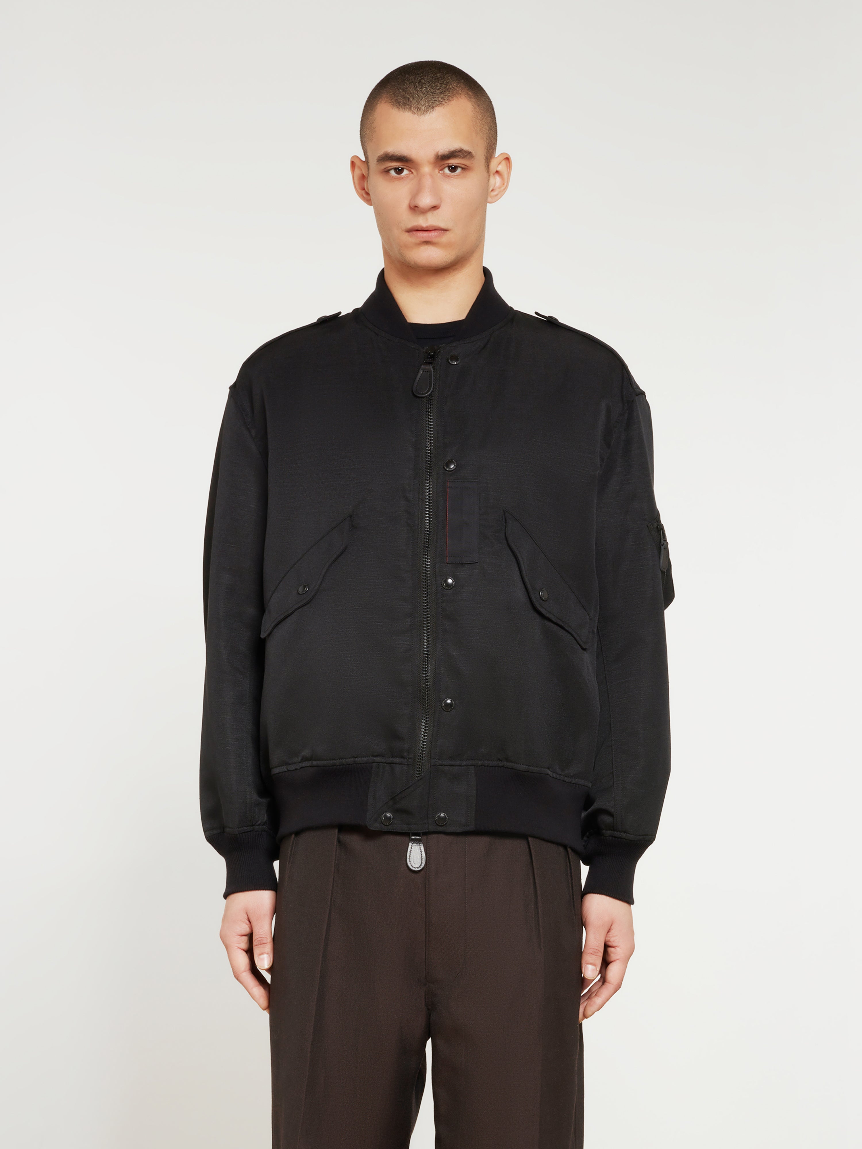 CDG Homme - Men's Linen Polyester MA-1 Jacket - (Black)