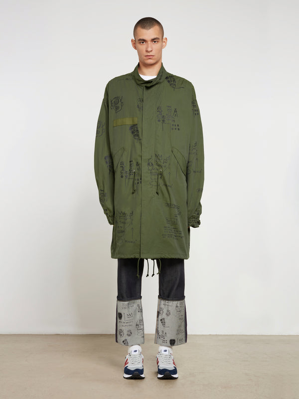 Junya Watanabe MAN - Jean-Michel Basquiat Cotton M65 Fishtail Parka - (Khaki)
