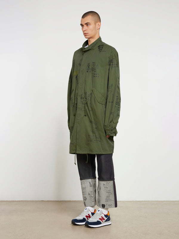 Junya Watanabe MAN - Jean-Michel Basquiat Cotton M65 Fishtail Parka - (Khaki)