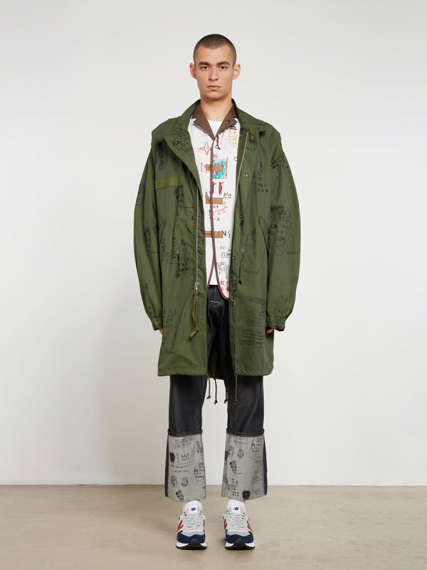 Junya Watanabe MAN - Jean-Michel Basquiat Cotton M65 Fishtail Parka - (Khaki)