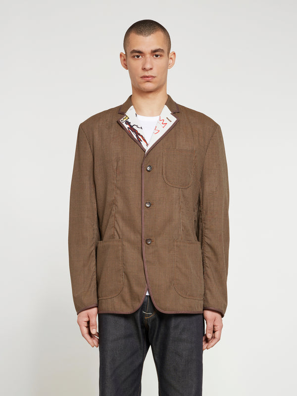 Junya Watanabe MAN - Jean-Michel Basquiat Polyester Wool Check Jacket - (Brown)