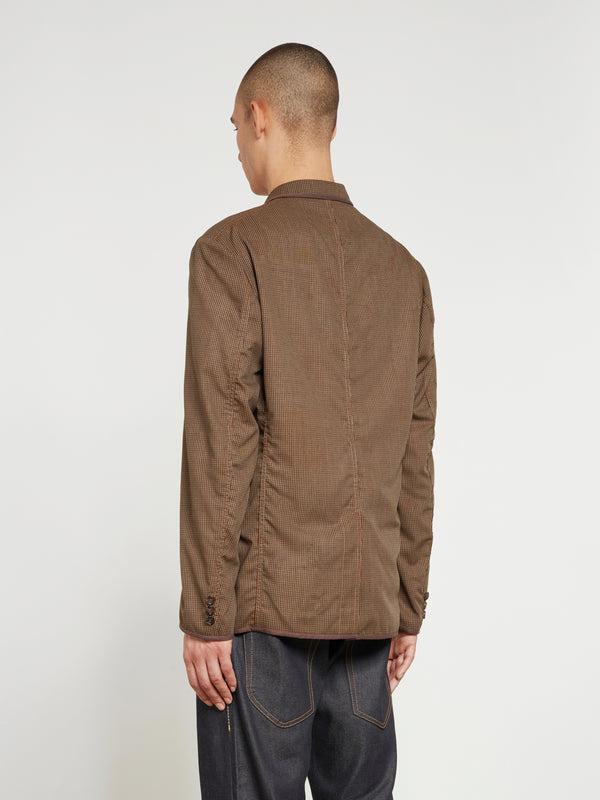 Junya Watanabe MAN - Jean-Michel Basquiat Polyester Wool Check Jacket - (Brown)