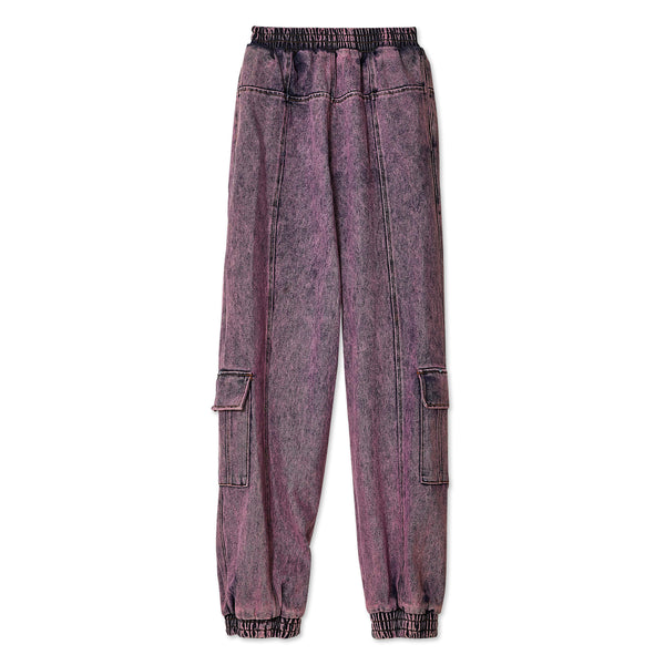 Liberal Youth Ministry - Men's Acid Wash Denim Cargo Pant - (Pink)