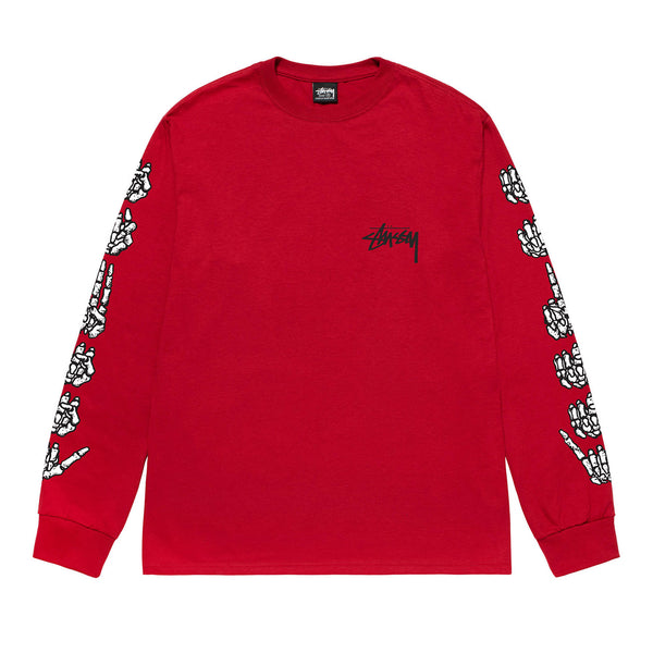 Stüssy - Hands Ls Tee - (Dark Red)