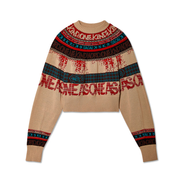 sacai - Women’s Eric Haze Jacquard Knit Pullover Sweater - (Light Pink)