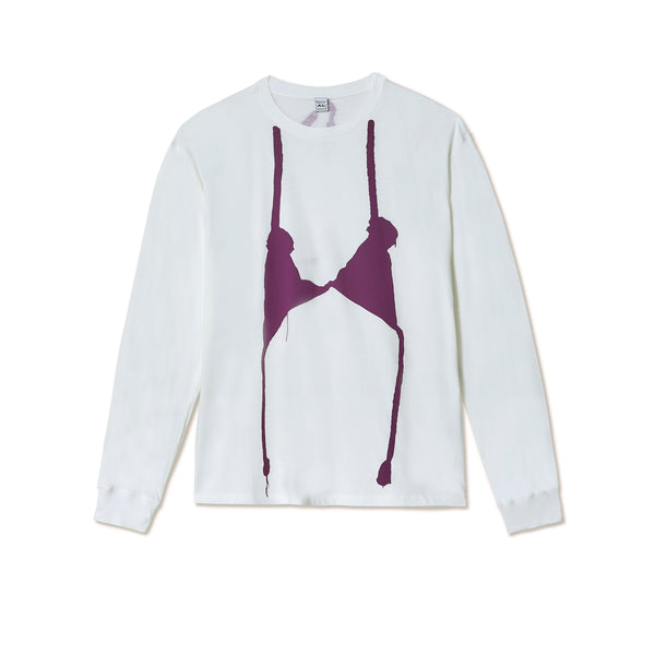 Random Identities - Knit Bra Tee - (White/Purple)