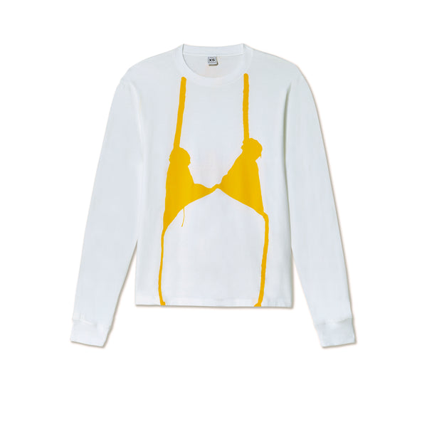 Random Identities - Knit Bra Tee - (White/Yellow)