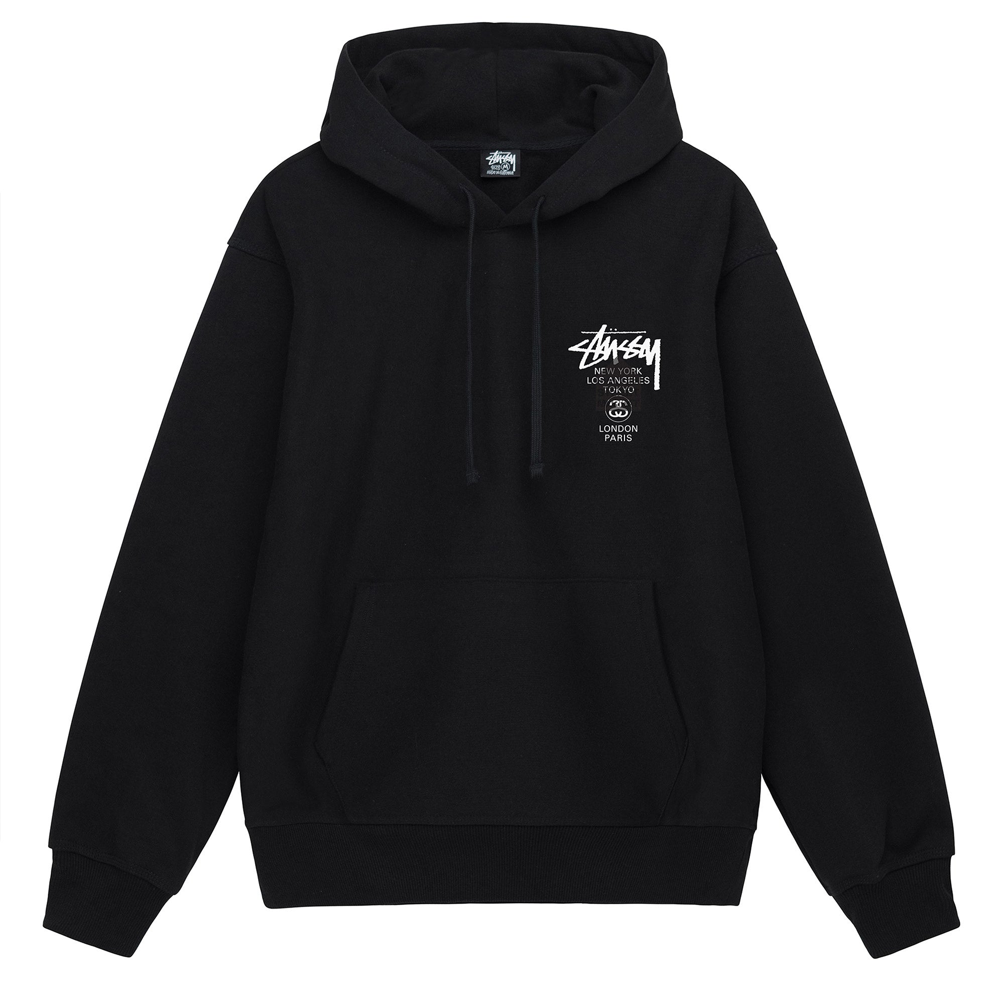 Stüssy DSM World Tour Hooded Sweatshirt (Black) view 1, Click to Zoom in