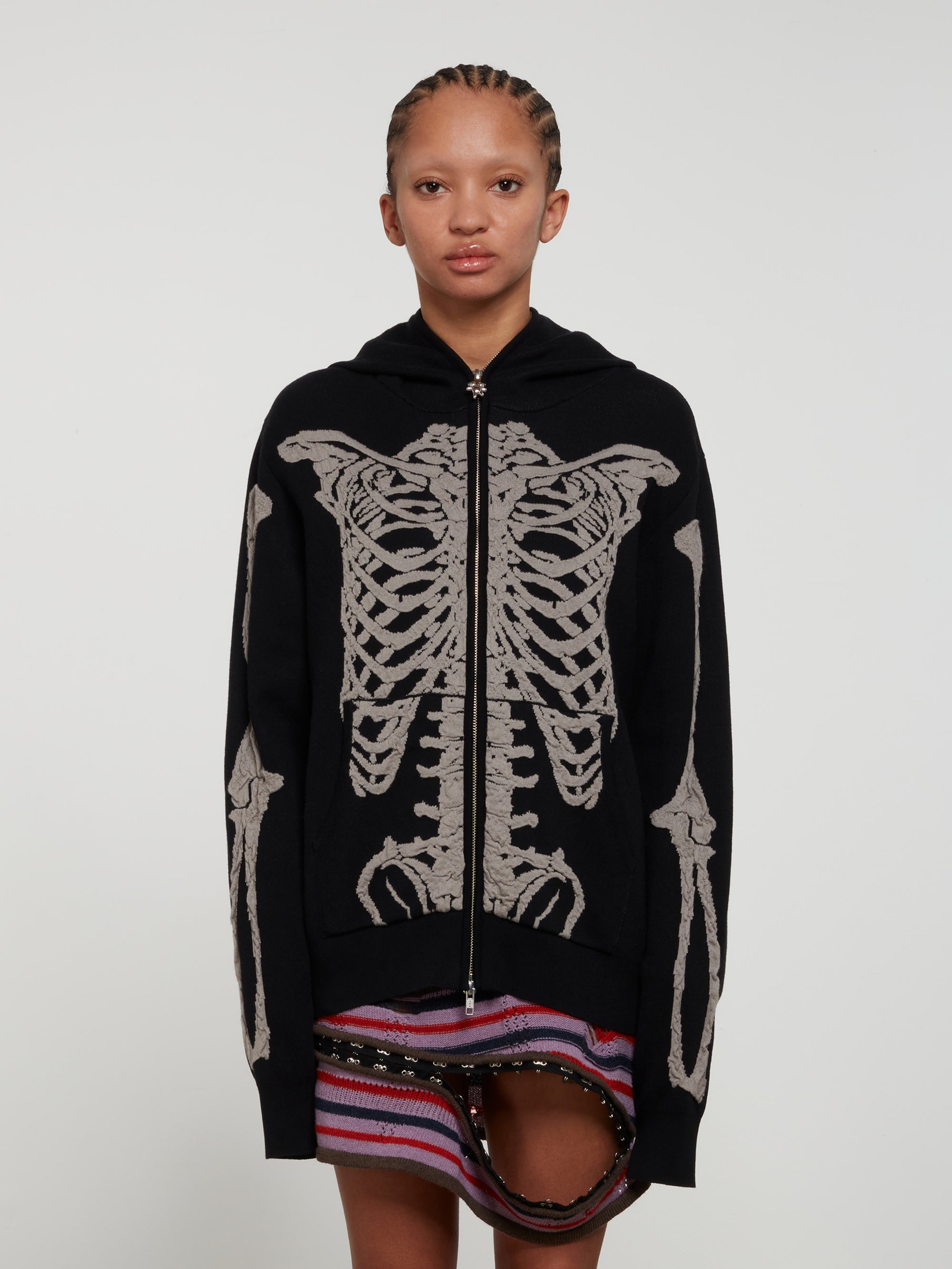 Heaven by Marc Jacobs: Women’s Skeleton Knit Hoodie (Black