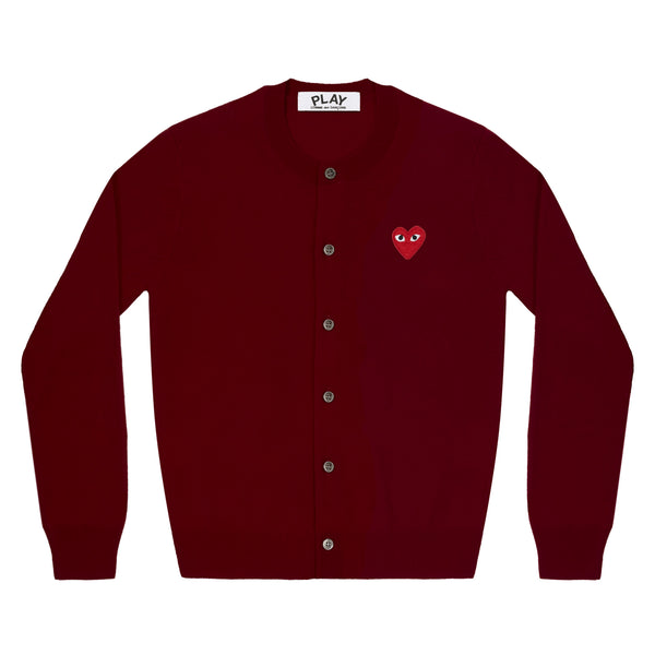 Play - Men's Red Heart Cardigan - (Burgundy)