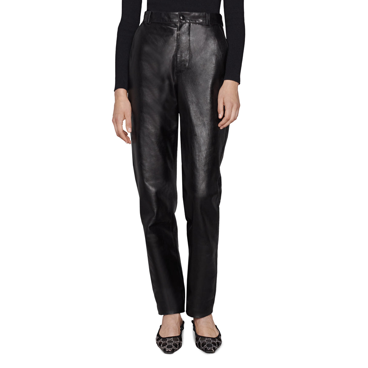 gucci leather trousers