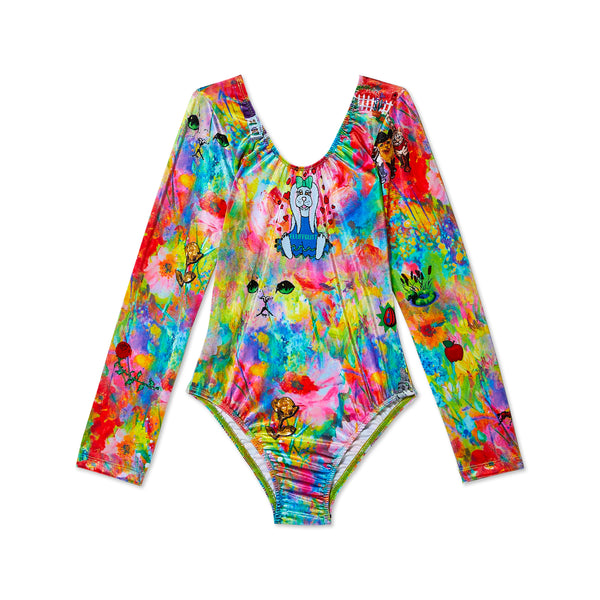 Liberal Youth Ministry - Women's Velvet Leotard - (Blue Multicolor)