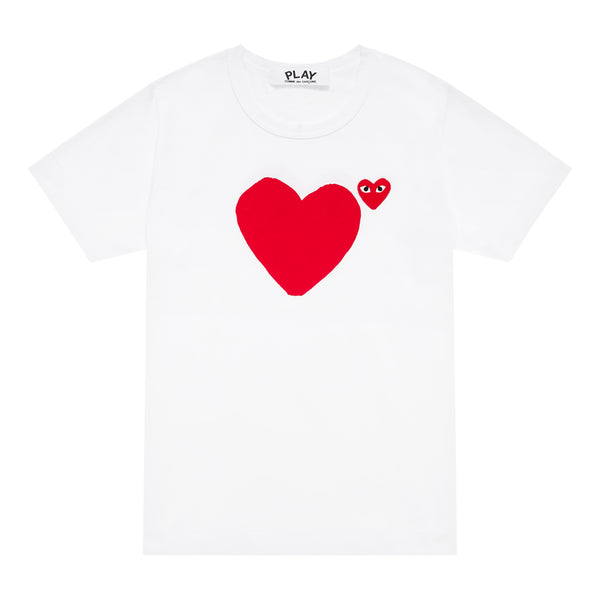 Play Comme des Garçons - T-Shirt with Red Heart - (White)
