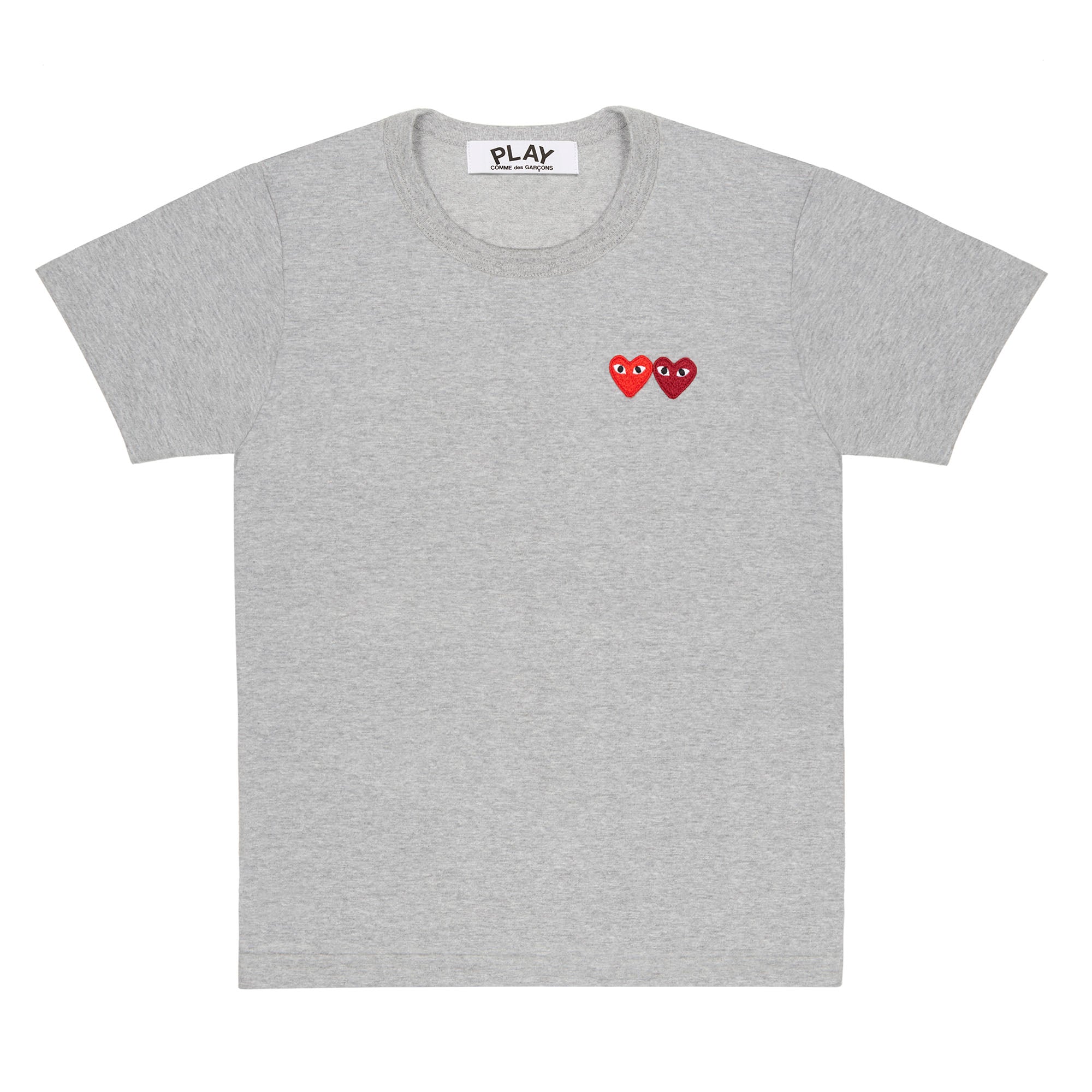 Play Comme des Garçons - T-Shirt with Double Heart - (Grey) view 1