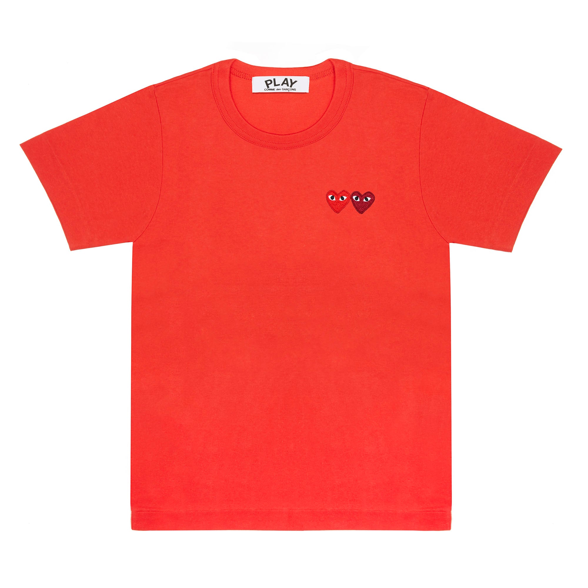 Play Comme des Garçons - T-Shirt with Double Heart - (Red) view 1