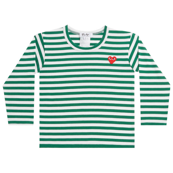Play Comme des Garçons - Kids Striped T-Shirt - (Green)