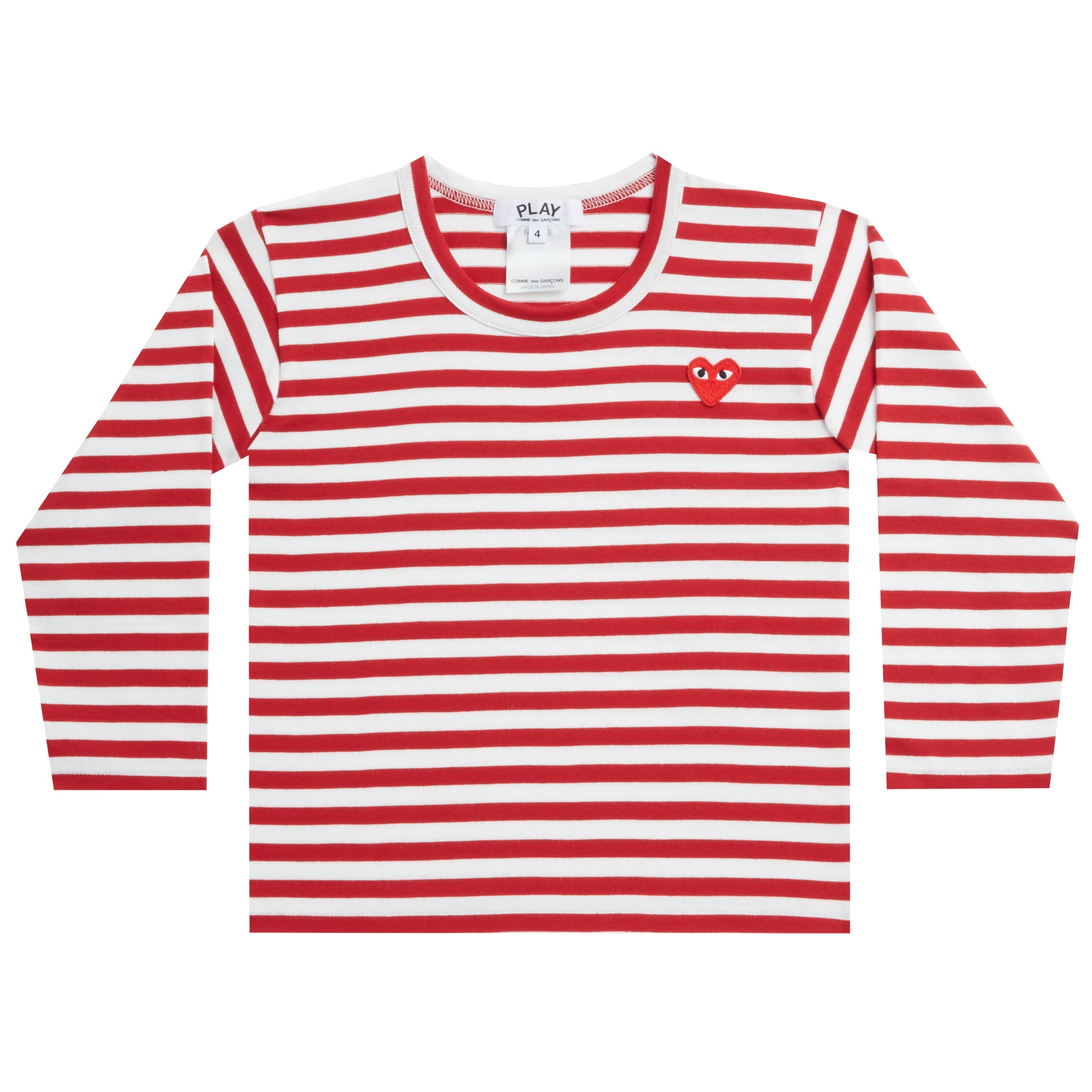 Play Comme des Garçons -  Kids Striped T-Shirt - (Red) view 1
