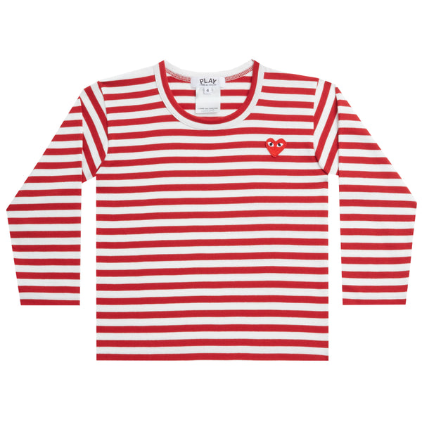 Play Comme des Garçons -  Kids Striped T-Shirt - (Red)