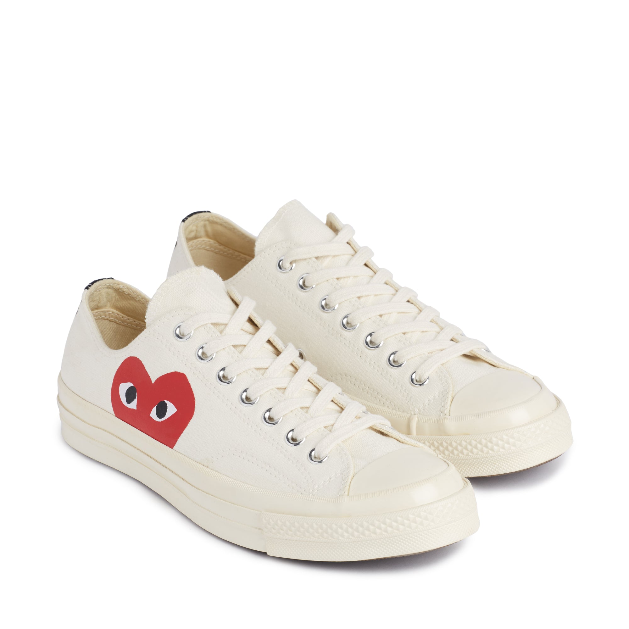 CDG PLAY X CONVERSE OFF WHITE LOW TOP SNEAKER – The Modern Shop