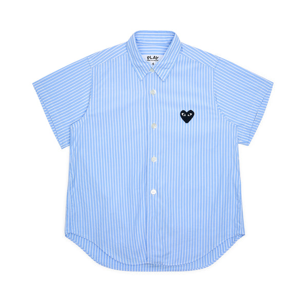 Play Comme des Garçons - Kids Striped Short Sleeve Shirt - (Blue/White)