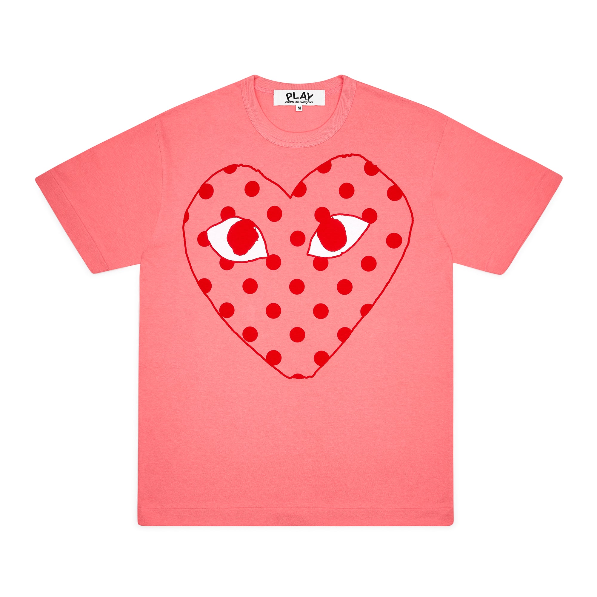 Play Comme des Garçons - Bright Spotted Heart T-Shirt - (Pink) view 1