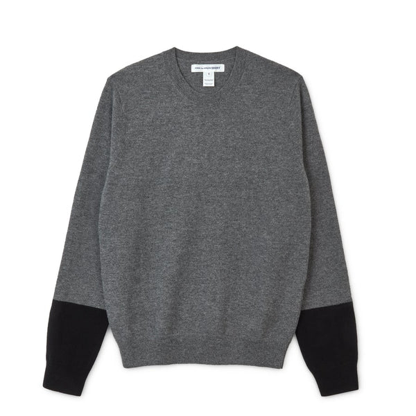 CDG Shirt Forever - Round Neck Contrast Jumper - (Grey/Black)