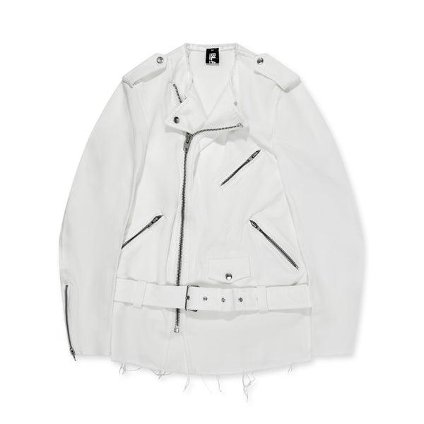 BLACK Comme des Garçons - Polyester Motorcycle Jacket - (White)