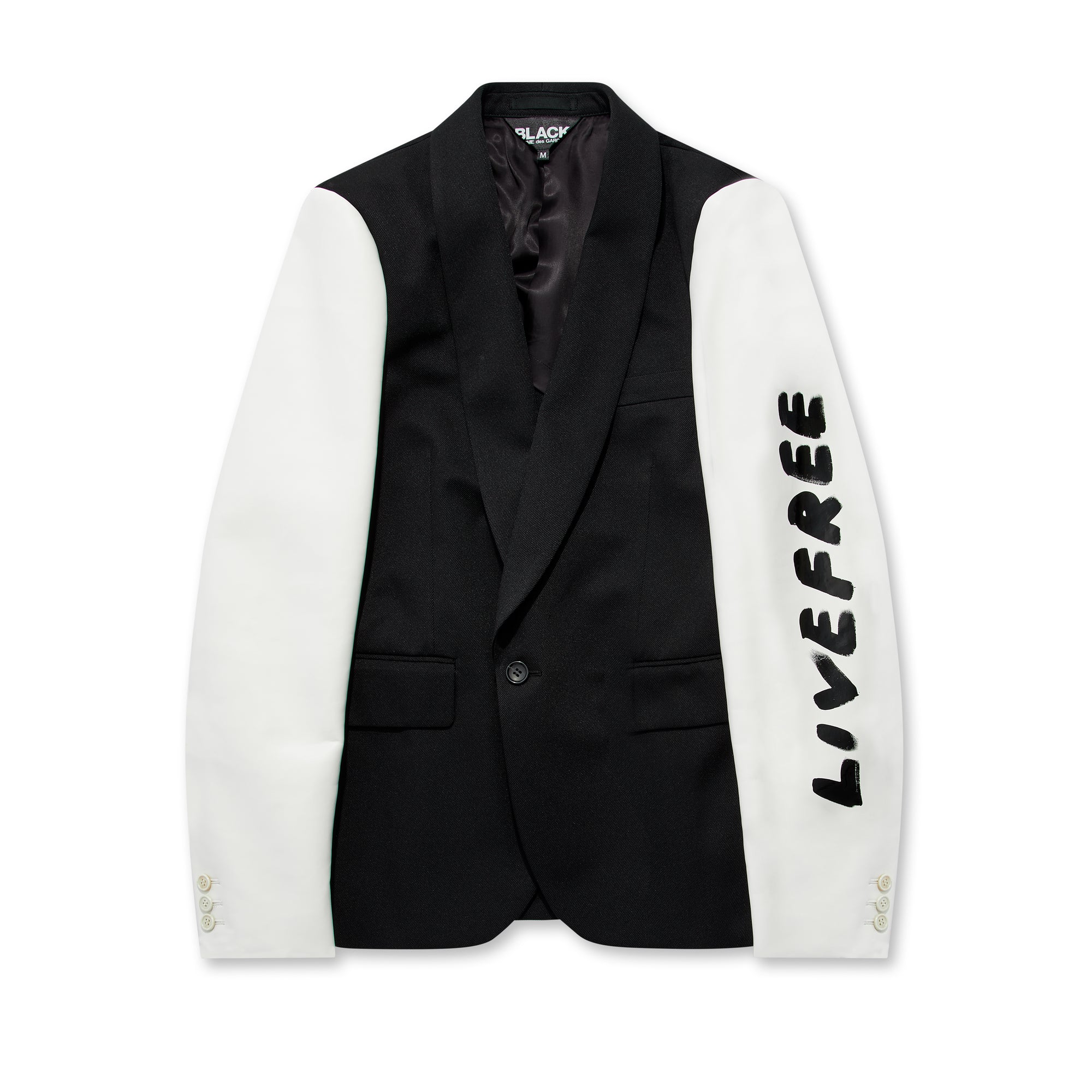 BLACK Comme des Garçons - Live Free Jacket - (Black/White) view 1