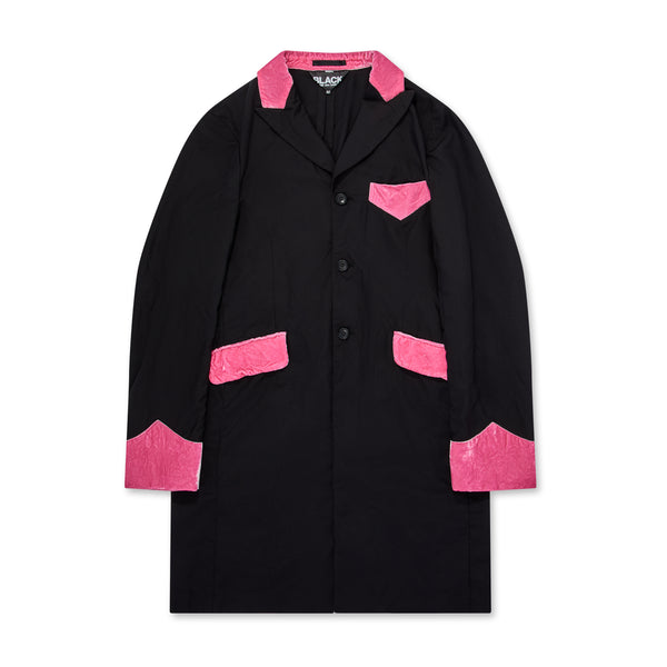 BLACK Comme des Garçons - Polyester Long Coat - (Black/Pink)