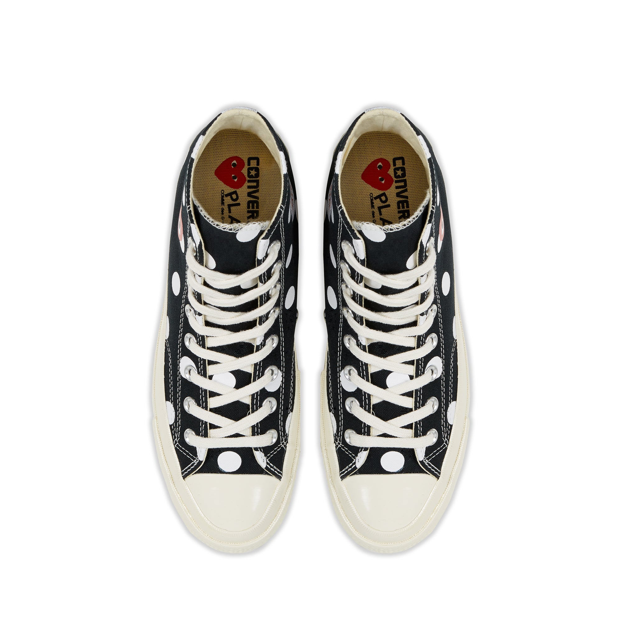 Play Converse - Polka Dot Red Heart Chuck Taylor All Star ’70 High Sneakers  - (Black)