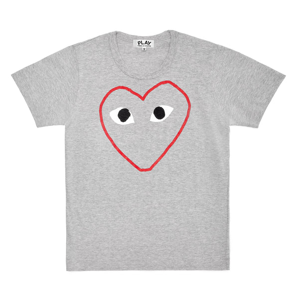 Play Comme des Garçons - Red Heart Sketch T-Shirt - (Grey)