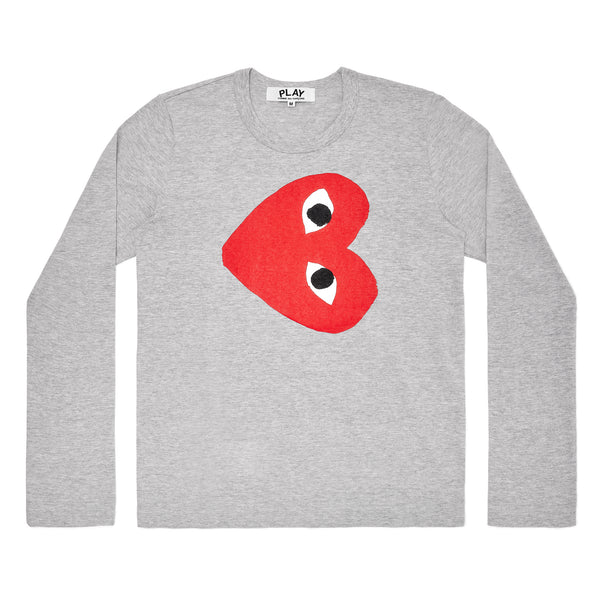 Play - Sideways Heart Long Sleeve T-Shirt - (Grey)