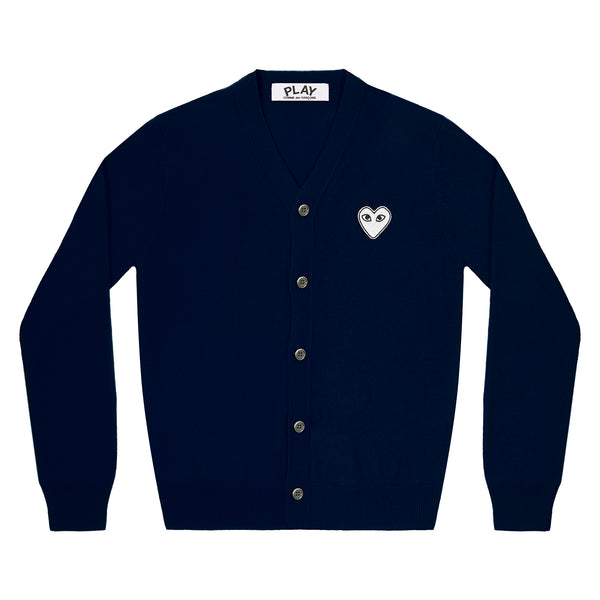 Play - Men's White Heart Cardigan - (Navy)