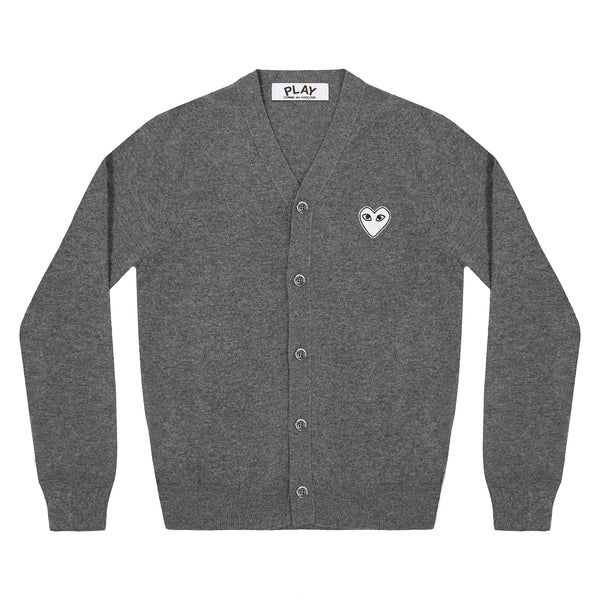 Play - Men's White Heart Cardigan - (Grey)