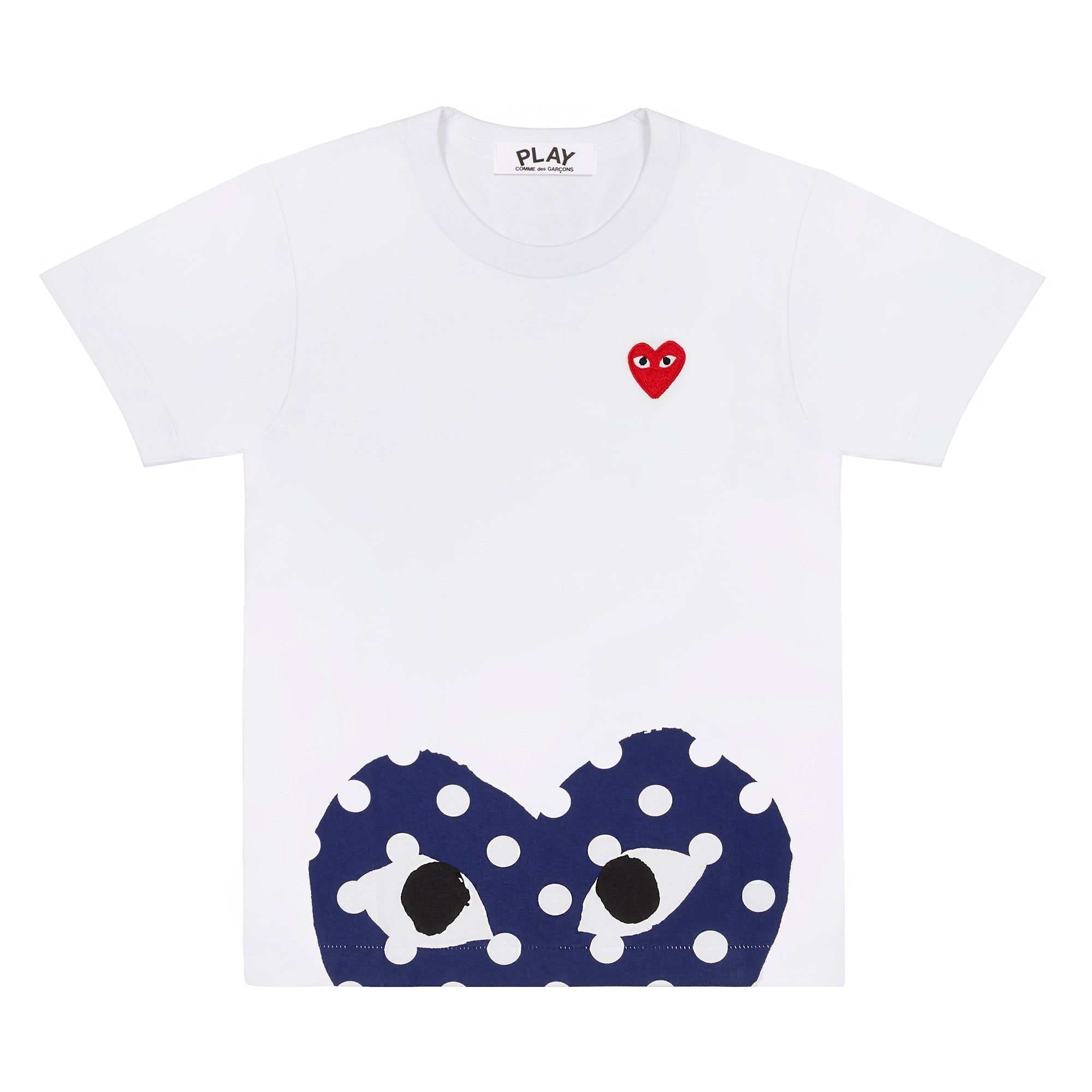 Play Comme des Garçons - Polka Dot Edge Heart T-Shirt - (White) view 1
