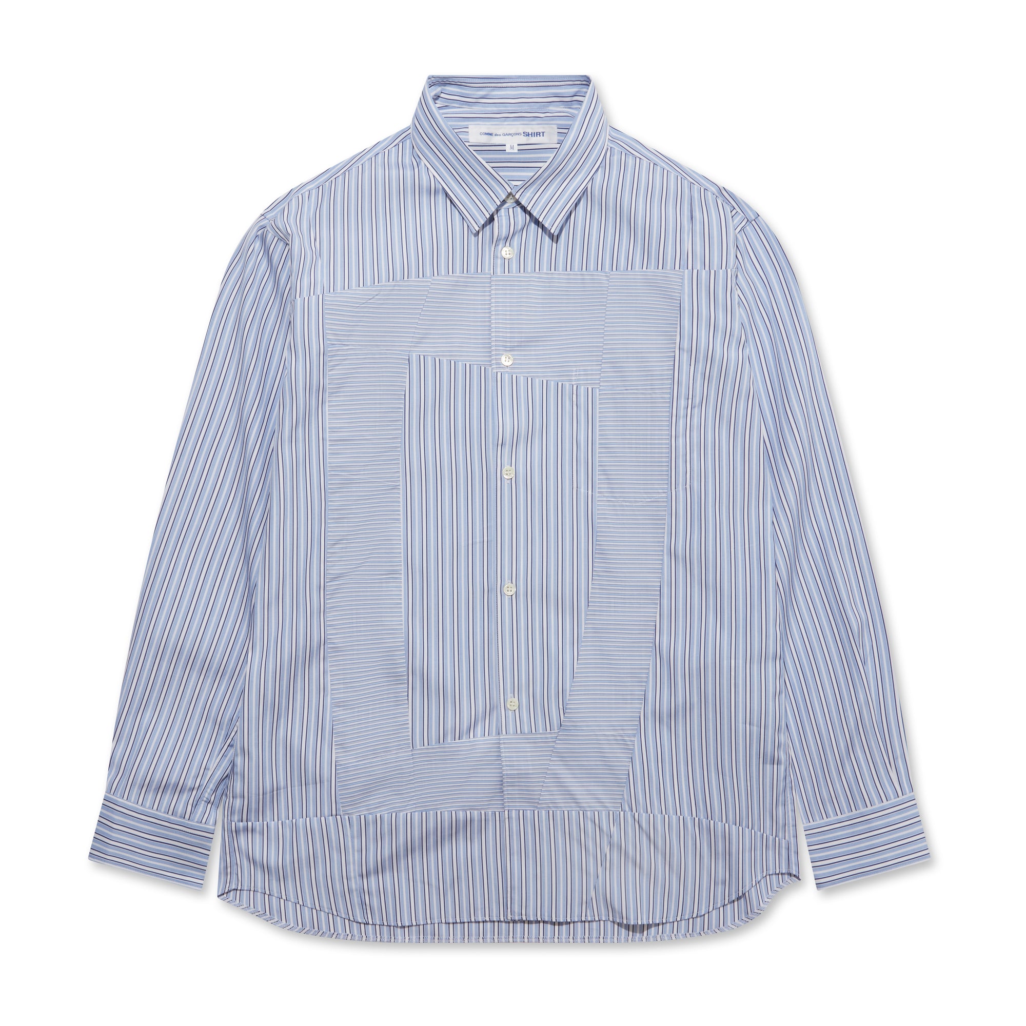 CDG Shirt Forever - Classic Fit Square Patchwork Stripe Shirt - (Stripe/Mix) view 1