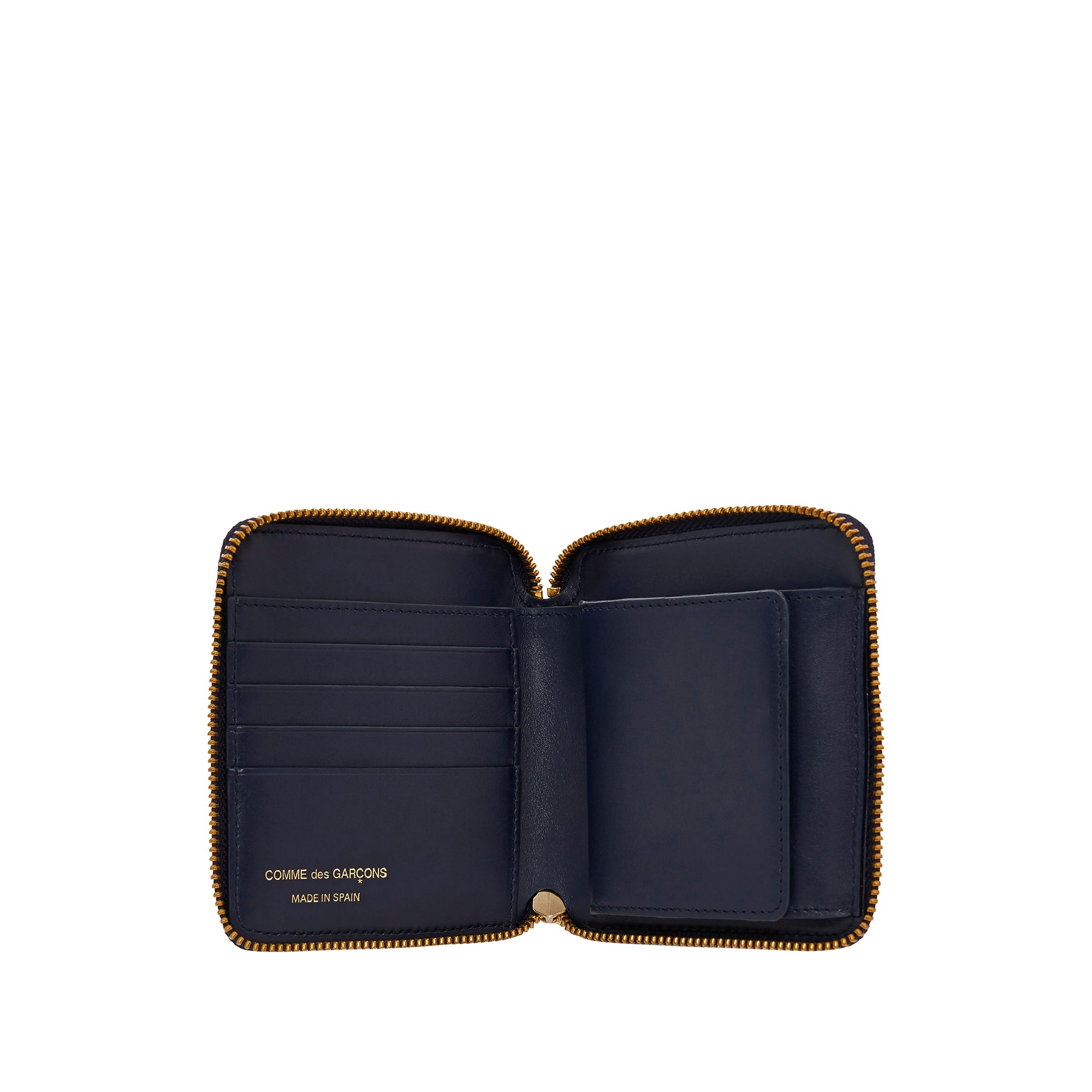 CDG Wallet - Classic Leather Full Zip Around Wallet - (SA2100 Navy) view 2, Click to Zoom in