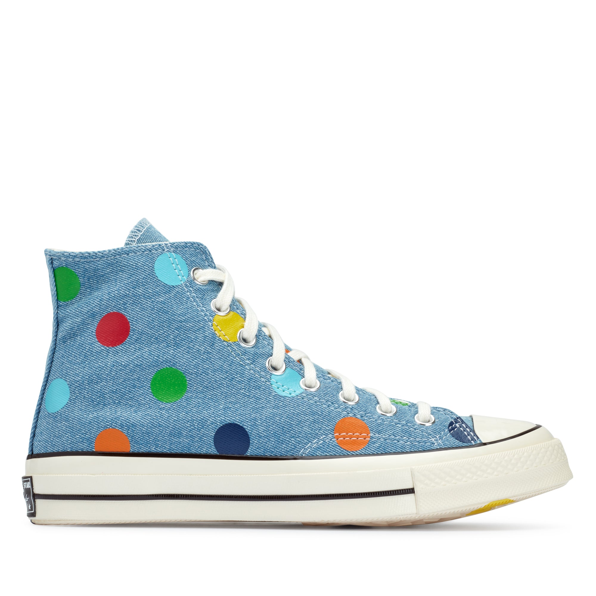 Converse - Chuck 70 Hi Sneakers - (Blue Polka) view 1, Click to Zoom in