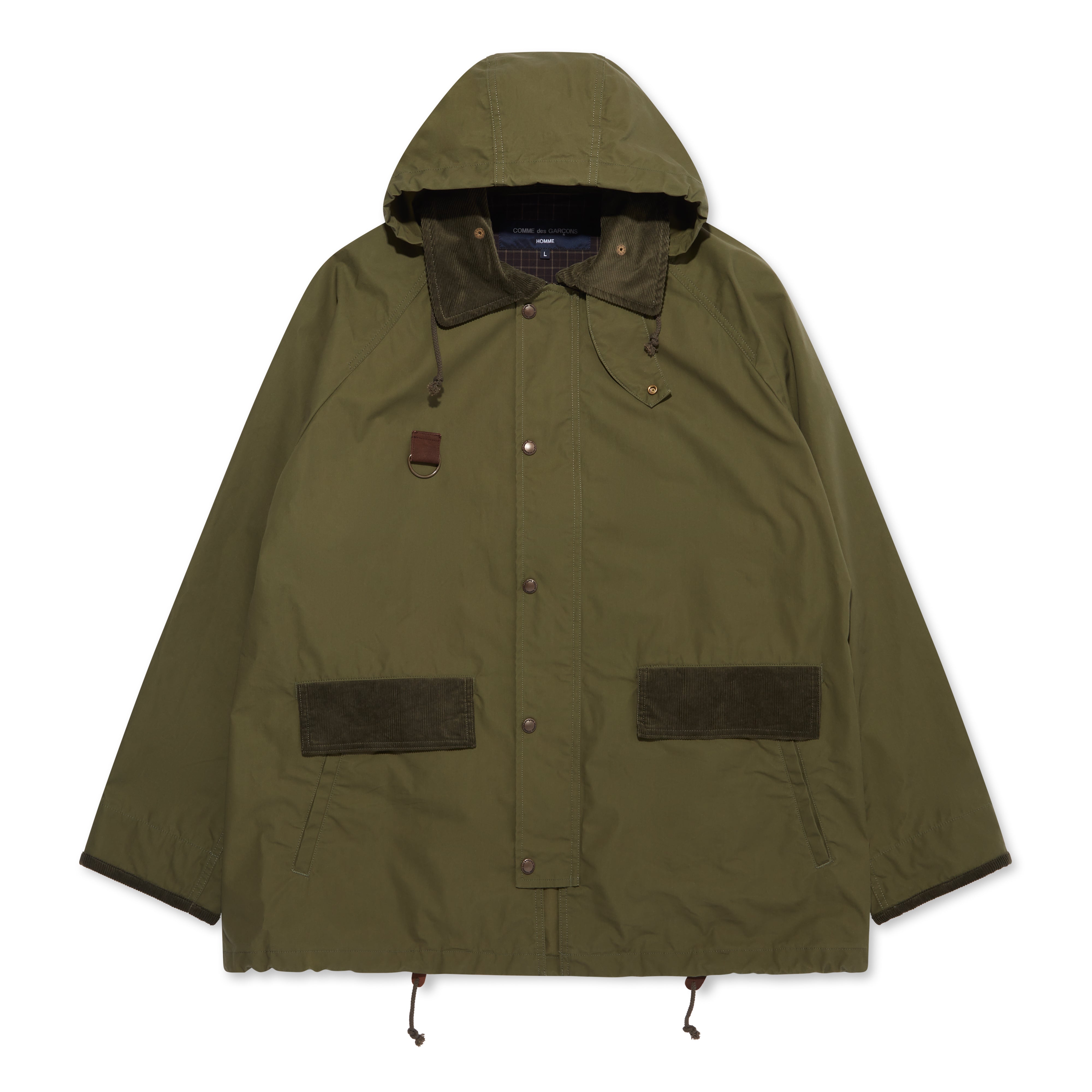 CDG Homme: Men's Cotton Nylon Parka (Khaki) | DSMNY E-SHOP