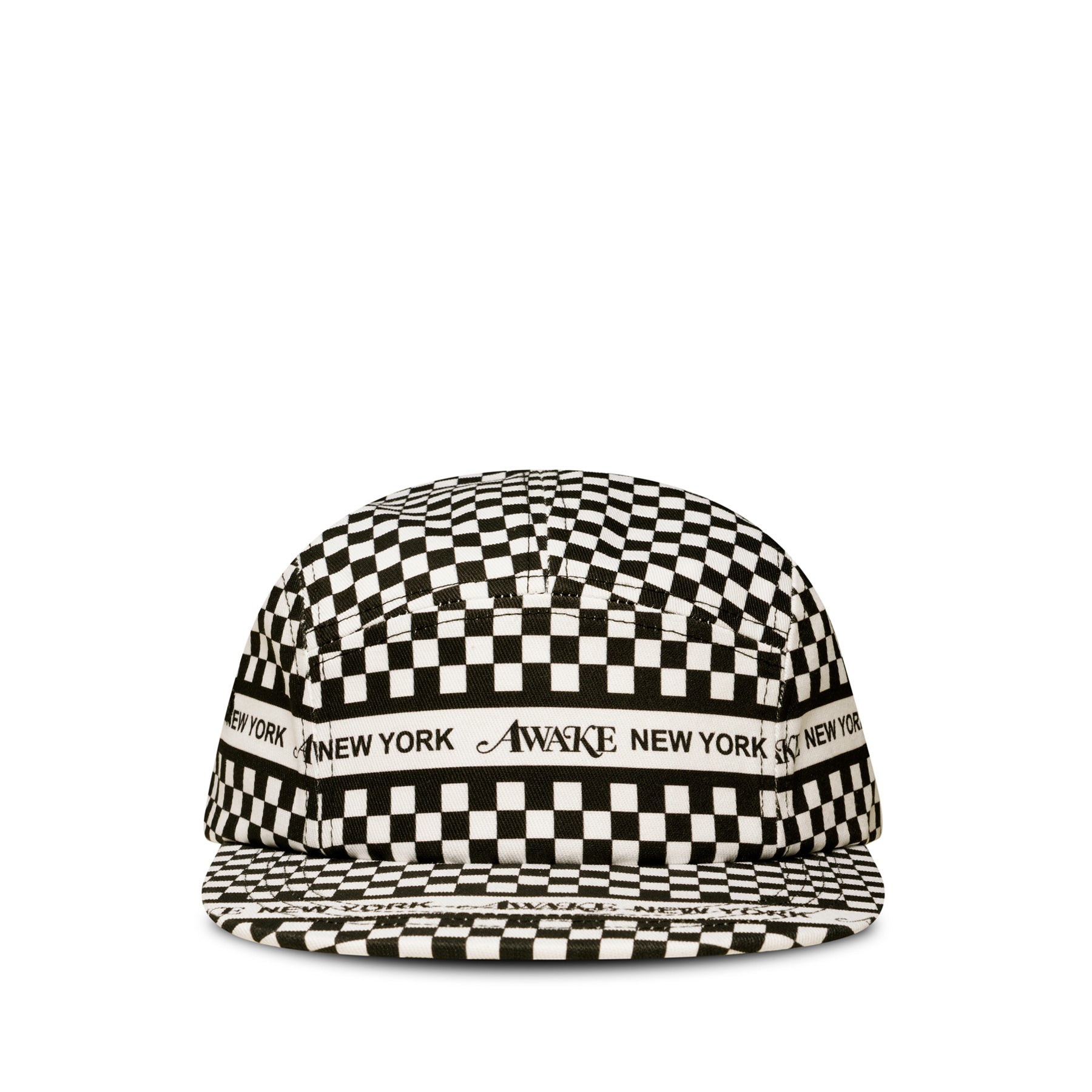 Awake: Men's Checkered Logo 5 Panel Cap (Black) | DSMNY E-SHOP
