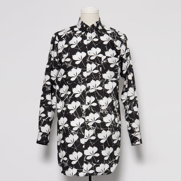 BLACK Comme des Garçons Long Floral Shirt (Black/White)