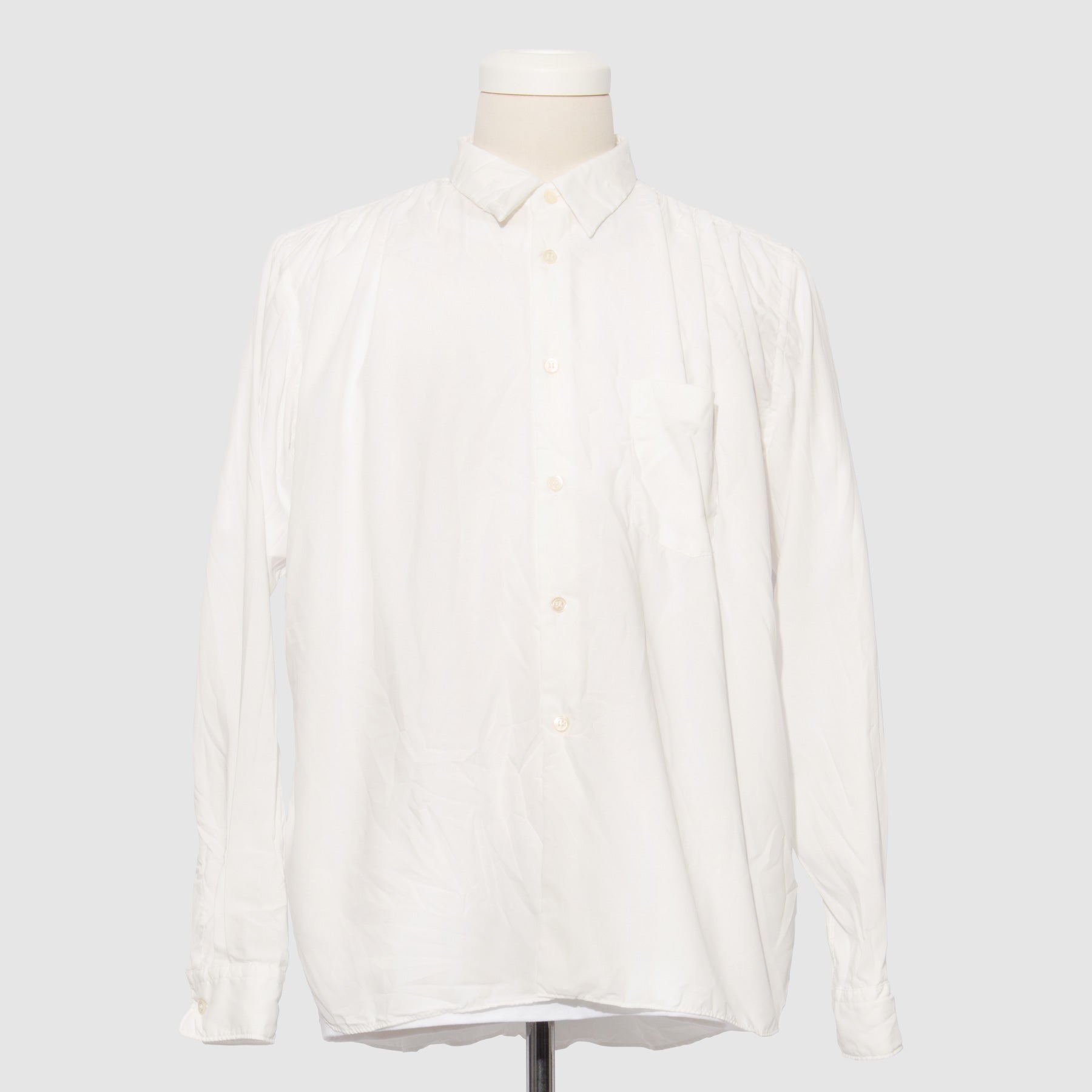 BLACK Comme des Garçons Gathered Shirt (White): | DSMNY E-SHOP