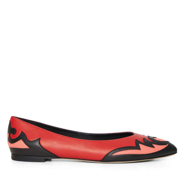 Molly Goddard - Women's Miro Pumps - (Red/Black/Coral)