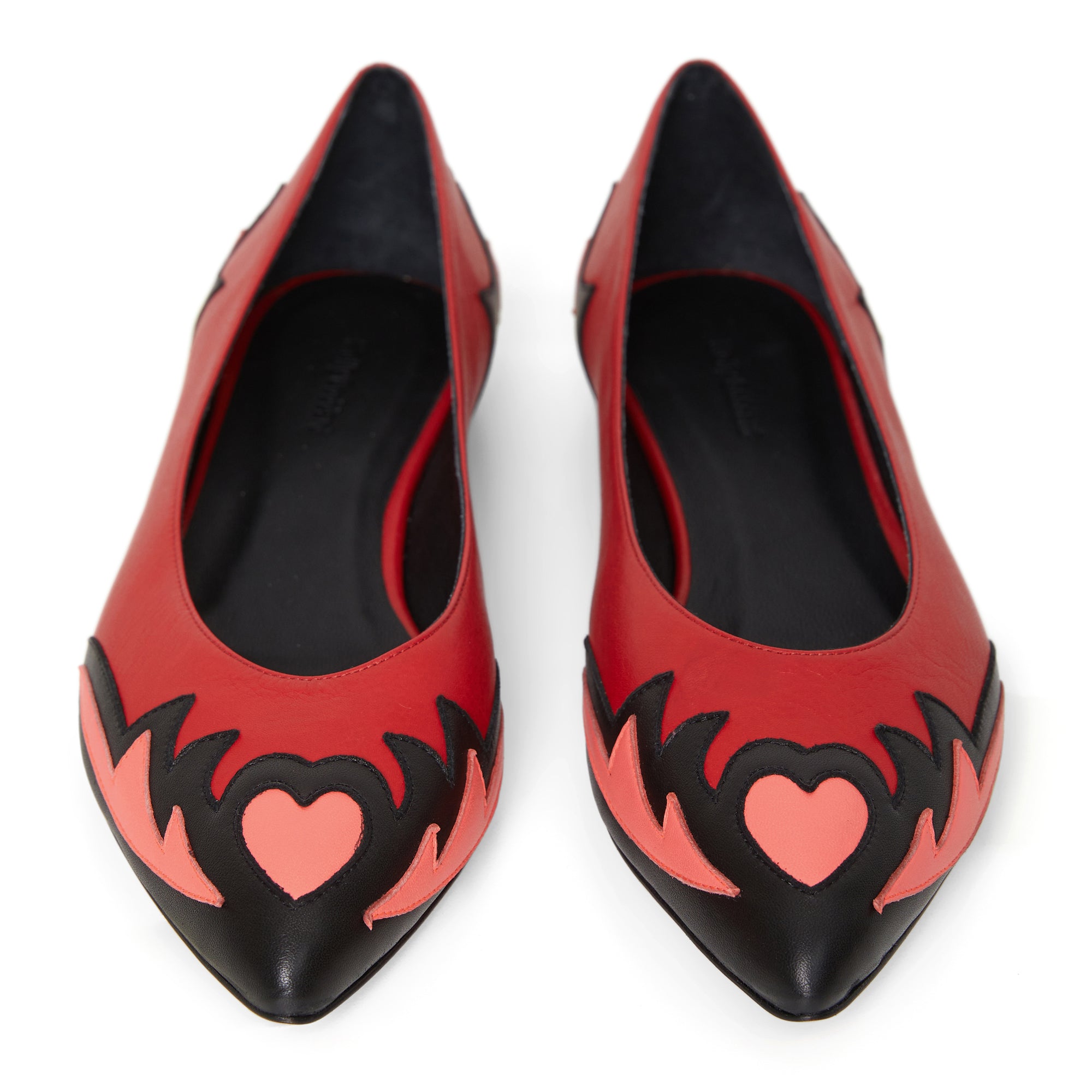 Molly Goddard - Women's Miro Pumps - (Red/Black/Coral) view 3, Click to Zoom in