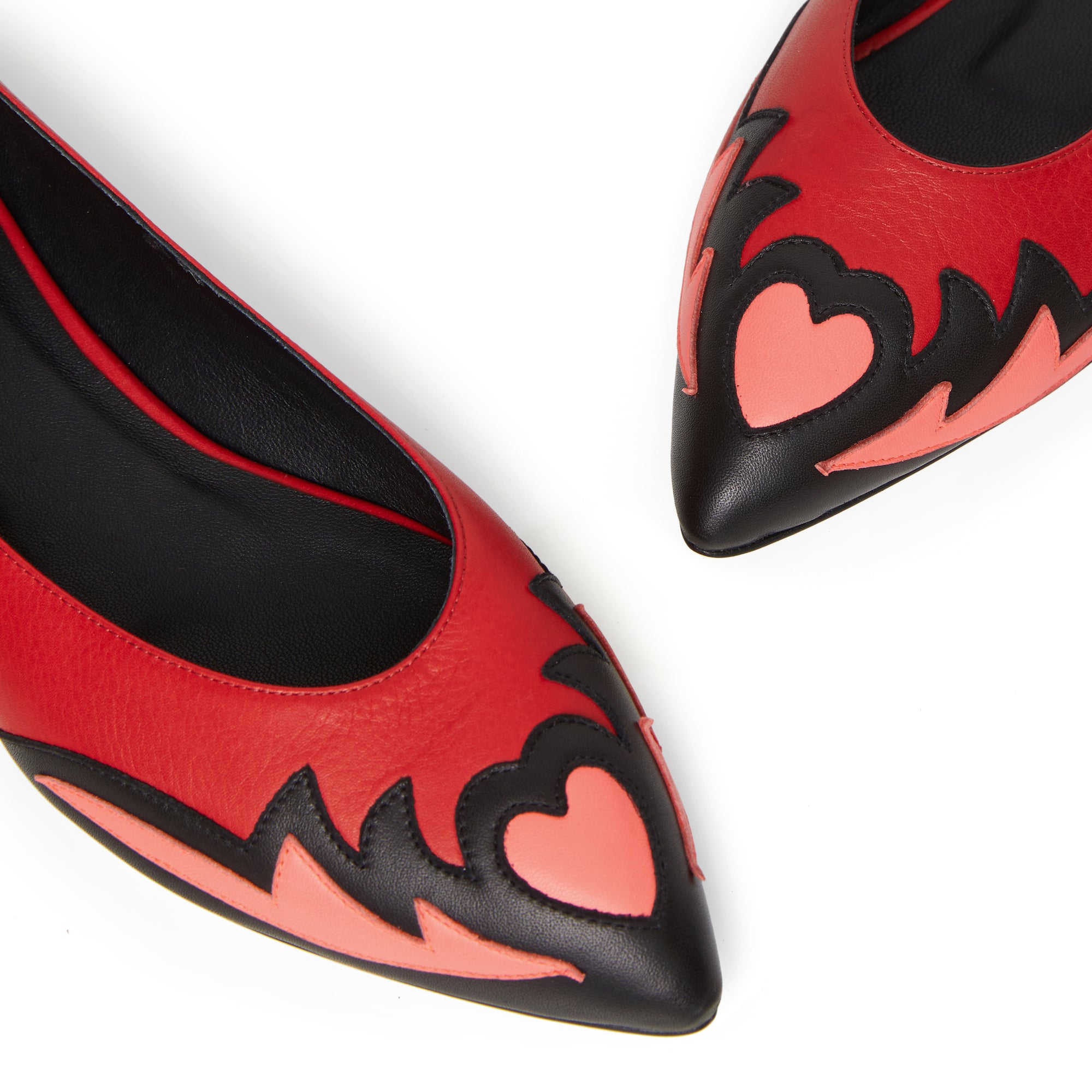 Molly Goddard - Women's Miro Pumps - (Red/Black/Coral) view 4, Click to Zoom in